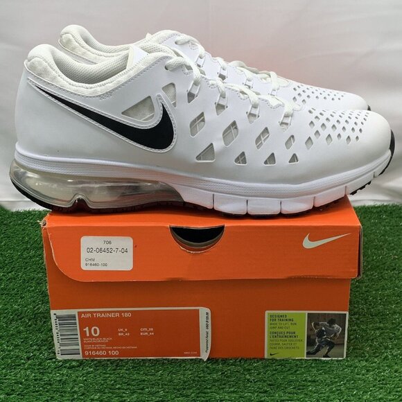 Nike Air Trainer 180 White Black Men’s 10 916460-100 OG Box New Tried On Running